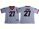 Georgia Bulldogs #27 Nick Chubb White College Football Jersey