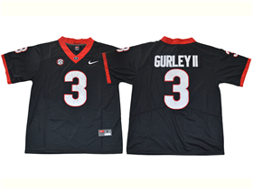 Georgia Bulldogs #3 Todd Gurley Black College Football Jersey