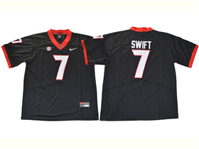 Georgia Bulldogs #7 D'Andre Swift Black College Football Jersey