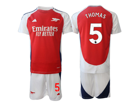 Arsenal F.C. 2024/25 Home Red Soccer Jersey with #5 Thomas Printing