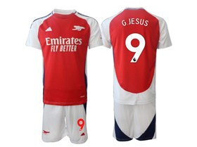 Arsenal F.C. 2024/25 Home Red Soccer Jersey with #9 G.JESUS Printing