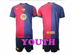 FC Barcelona 2024/25 Home Youth Red/Blue Soccer Jersey 