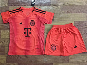 FC Bayern Munich 2024/25 Youth Home Red Soccer Jersey