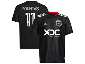 DC United 2022/23 Home Black Soccer Jersey with #11 Fountas Printing