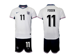 England 2024 Home White Soccer Jersey with #11 Foden Printing