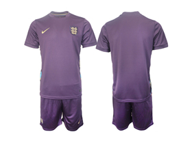 England 2024 Away Dark Raisin Soccer Jersey