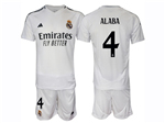 Real Madrid CF 2024/25 Home White Soccer Jersey with #4 Alaba Printing