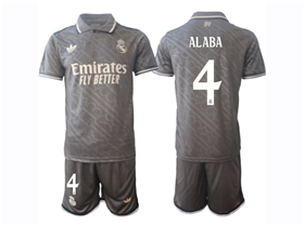 Real Madrid CF 2024/25 Third Gray Soccer Jersey with #4 Alaba Printing