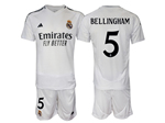 Real Madrid CF 2024/25 Home White Soccer Jersey with #5 Bellingham Printing