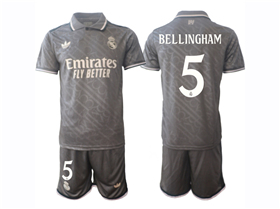 Real Madrid CF 2024/25 Third Gray Soccer Jersey with #5 Bellingham Printing