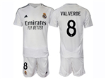 Real Madrid CF 2024/25 Home White Soccer Jersey with #8 Valverde Printing