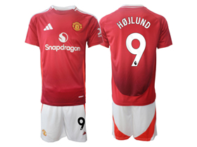 Manchester United F.C. 2024/25 Home Red Soccer Jersey with #9 Højlund Printing