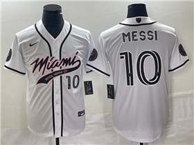 Inter Miami CF #10 Lionel Messi White Baseball Jersey 