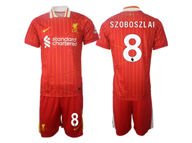 Liverpool F.C. 2024/25 Home Red Soccer Jersey with #8 Szoboszlai Printing