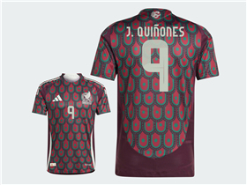 Mexico 2024 Home Dark Red Soccer Jersey with #9 J.QUIÑONES Printing