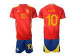 Spain 2024 Home Red Soccer Jersey with #10 Olmo Printing